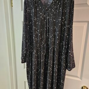 Penningtons Black Star Pattern Long Sleeve Dress